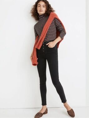 NWT! Madewell High-Rise Skinny Jeans Robert Wash Button Front, Size 29